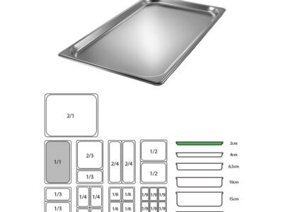 Λεκάνες gastronom ΙΝΟΞ  (53×32.5×2hcm) 23-80-000