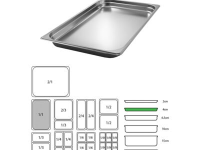 Λεκάνες gastronom ΙΝΟΞ  (53×32.5×4hcm) 23-80-001